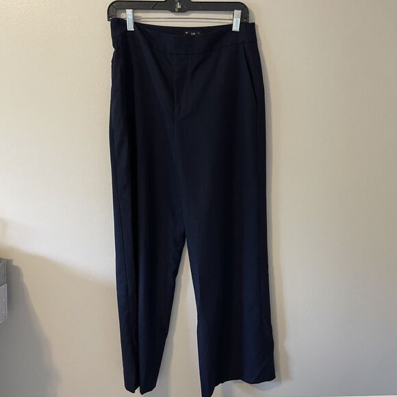 Women’s Club Monaco Wool Blend Navy Delaynee Wide Leg Trouser Sz 6 - Picture 2 of 7